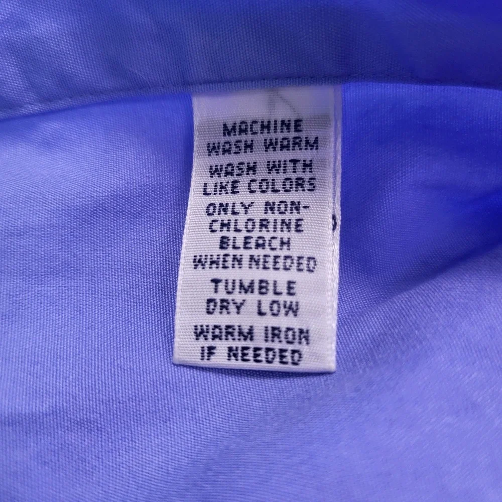 Ralph Lauren Custom Fit Dress Shirt Button Down Long Sleeve Blue Mens Large - Picture 6 of 8